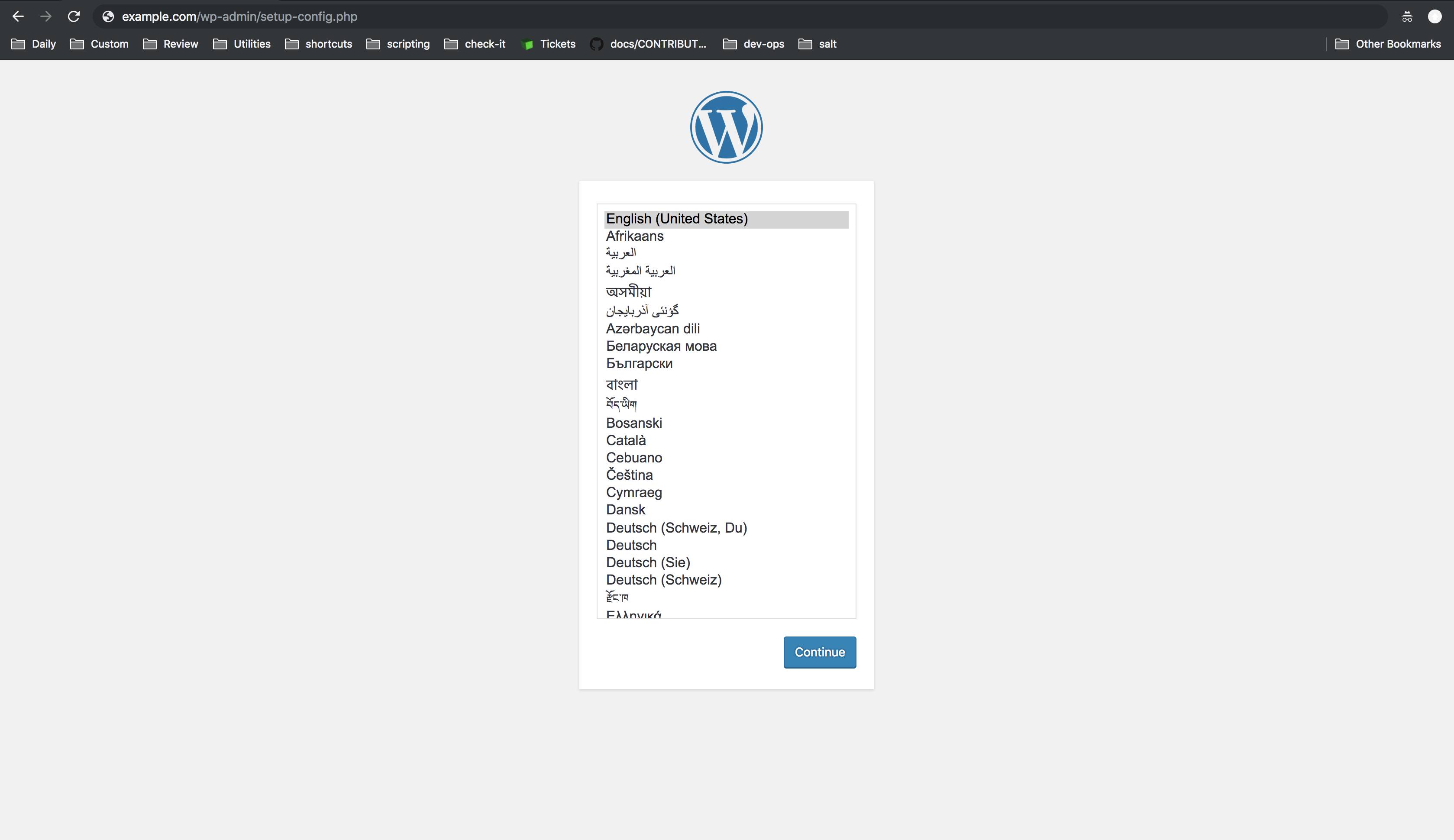 Install WordPress Install WordPress